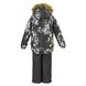 Зображення Комплект зимовий (куртка + напівкомбінезон) HUPPA WINTER Темно-сірий з принтом/темно-сірий для