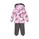Зображення Комплект зимовий (куртка + напівкомбінезон) HUPPA BELINDA 1 Світло-рожевий з принтом/сірий для