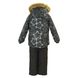 Картинка Комплект зимний (куртка + полукомбинезон) HUPPA WINTER Черный с принтом/черный для