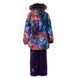 Картинка Комплект зимний (куртка + полукомбинезон) HUPPA RENELY 2 Пурпур с принтом/темно-лилoвый для